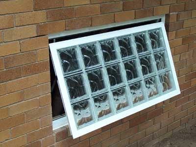 Opening Glass Block basement window