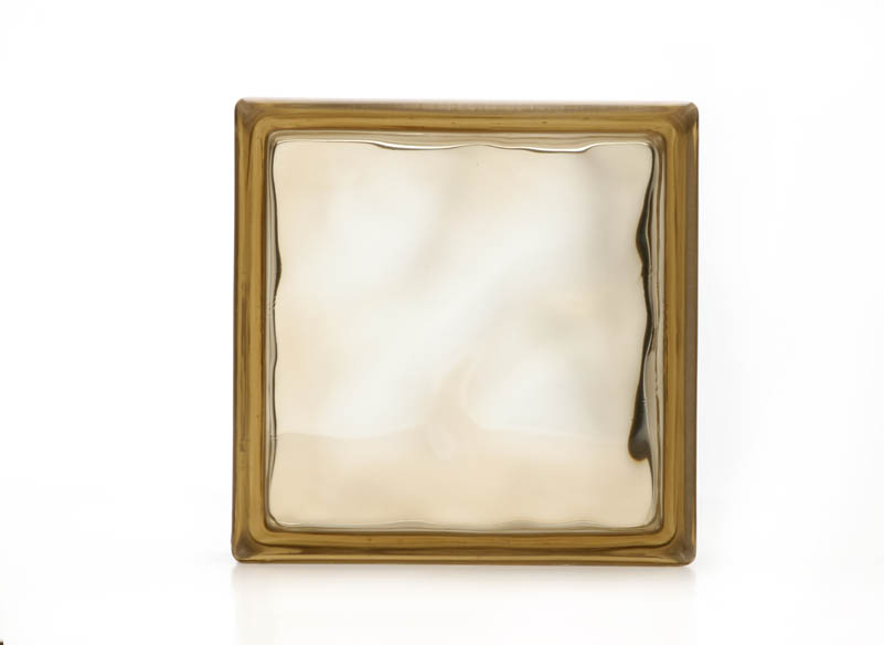 Cloudy Gold Glass Brick
