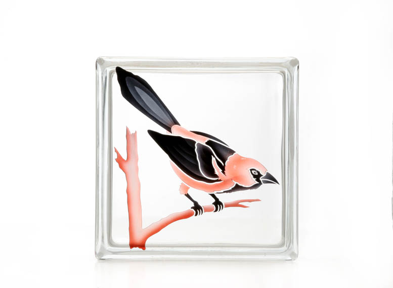 Bird Scene Glass Blocks