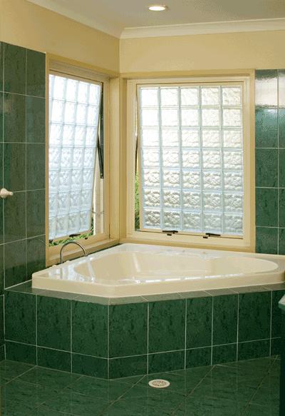 Opening Glass Block window
