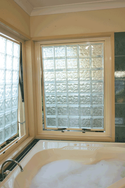 Opening Glass Block window