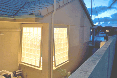 Opening Glass Block window