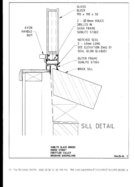 Opening Window Sill detail